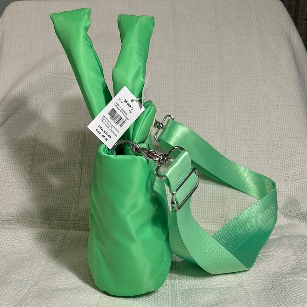 CLAIRE’S NWT Green Frog Quilted Crossbody Bag With Adjustable Strap - Picture 5 of 8